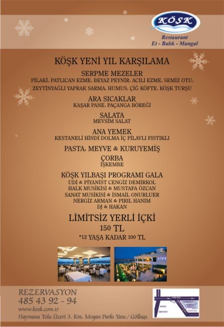 Köşk Restaurant 2012 Yılbaşı Programı