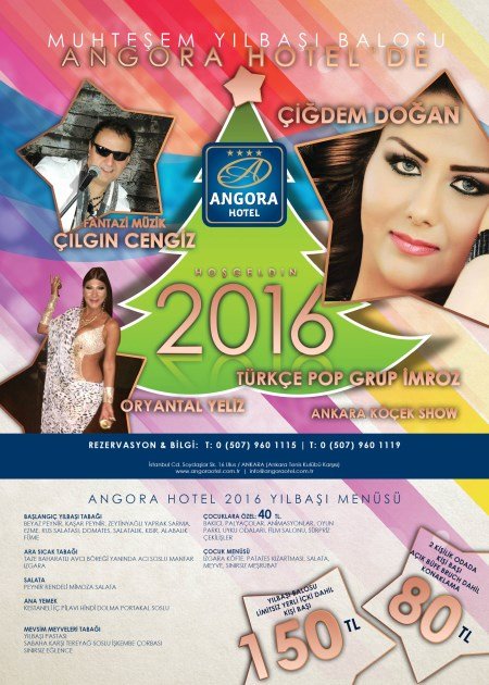 Angora Otel 2016 Yılbaşı Programı