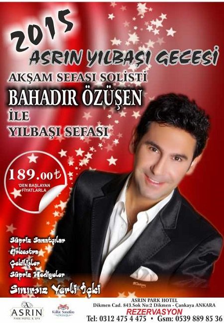 Asrın Park Otel Alacarte Salon 2015 Yılbaşı Programı