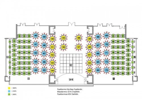 Ataköşk Otel Yılbaşı Masa Düzeni