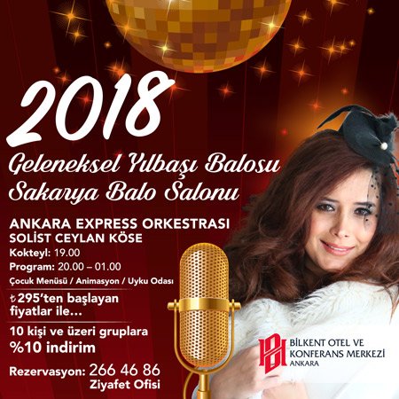 Bilkent Otel Yılbaşı Programı 2018