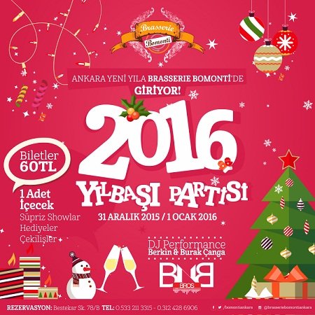 Bomonti Brasserie Yılbaşı Programı 2016