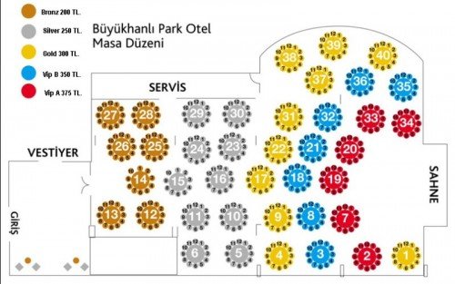 Büyükhanlı Park Otel 2014 Yılbaşı Masa Düzeni