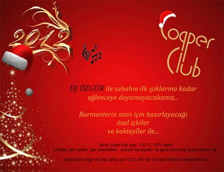 Copper Club 2012 Yılbaşı Programı