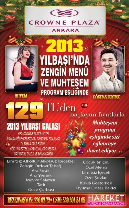Crowne Plaza Ankara 2013 Yılbaşı Programı