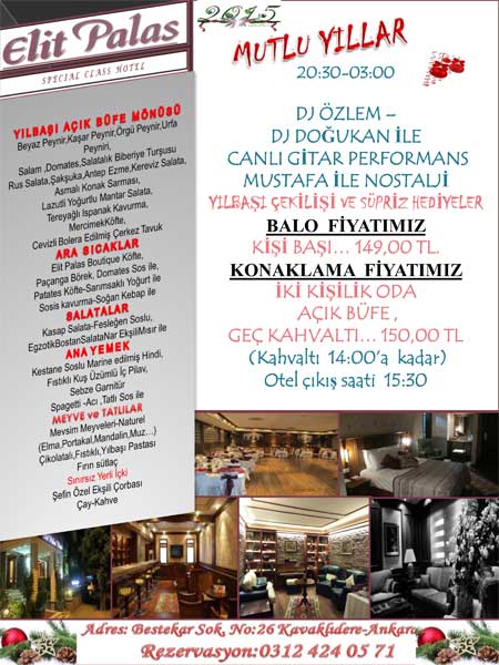 Elit Palas Otel 2015 Yılbaşı Programı