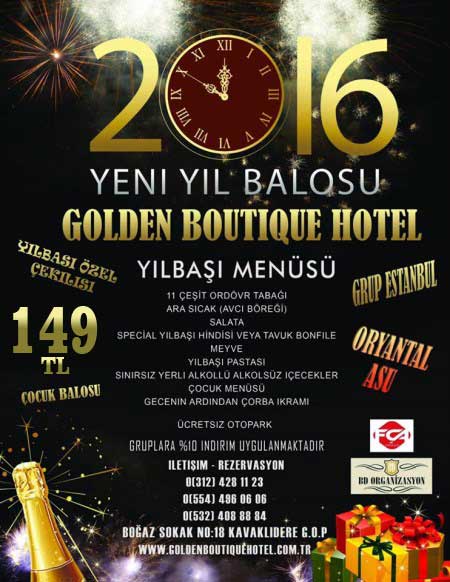 Golden Boutique Hotel Ankara Yılbaşı 2016