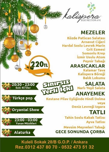 Kalispera Ankara Yılbaşı 2018