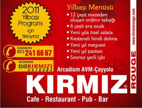 Kırmızı Cafe – Restaurant – Bar 2011 Yılbaşı Programı