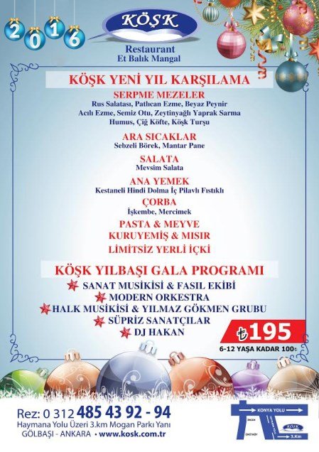 Köşk Restaurant Yılbaşı 2016