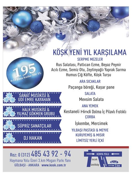 Köşk Restaurant Yılbaşı Programı 2017