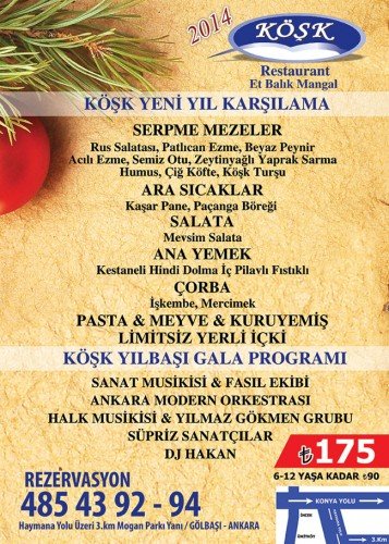 Gölbaşı Köşk Restaurant yılbaşı