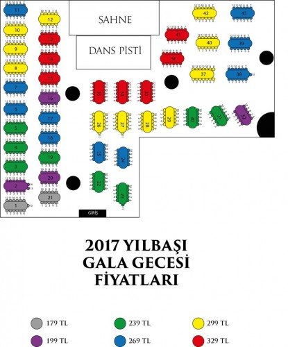 Limak Hotel Yılbaşı 2017 Masa Düzeni