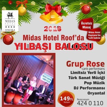 Midas Hotel Yılbaşı Programı 2016