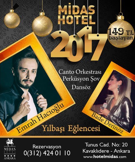 Midas Hotel Yılbaşı Programı 2017