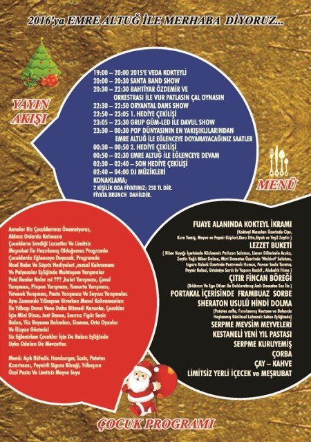 Sheraton Hotel Ankara Yılbaşı Program