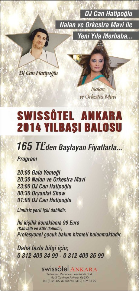 Swiss Otel Ankara 2014 Yılbaşı Programı
