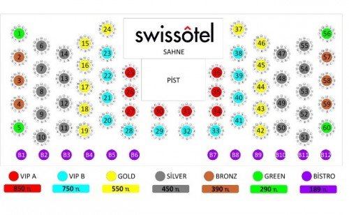 Swissotel Yılbaşı Masa Düzeni