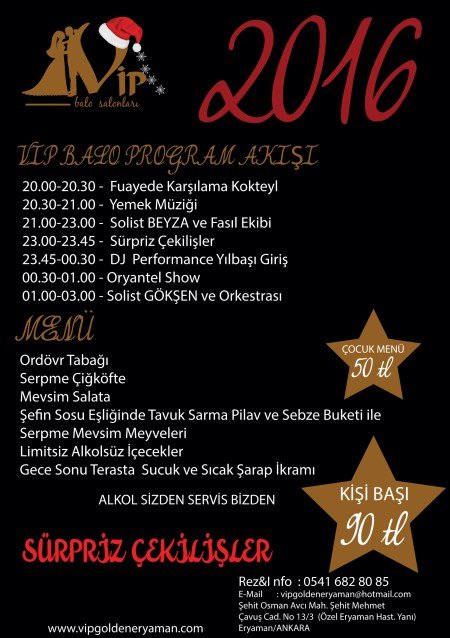 VIP Golden Eryaman Yılbaşı Program