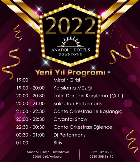 Anadolu Hotel Downtown Yılbaşı 2022