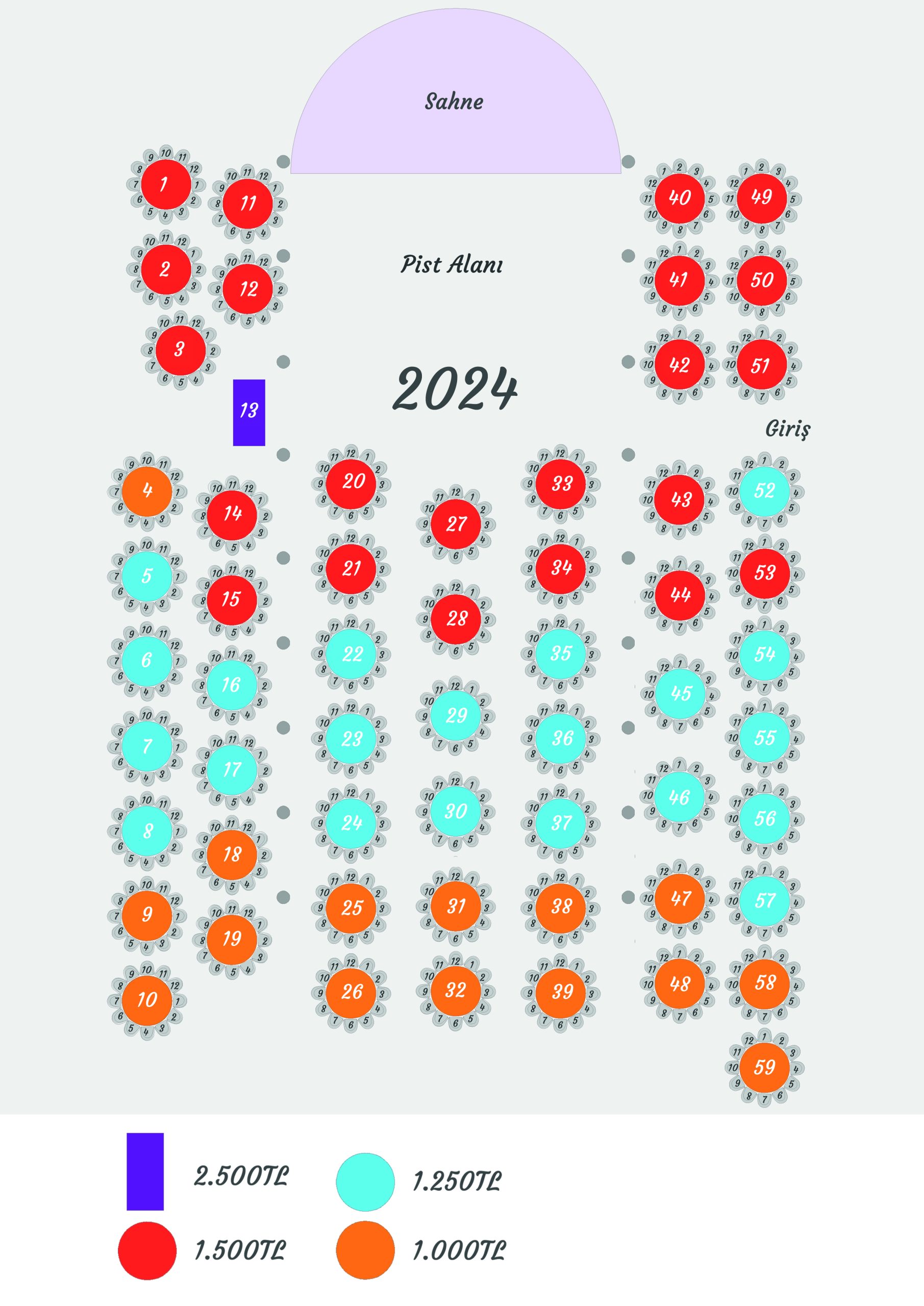 Asr-ı Saadet Ankara Yılbaşı 2024 Oturma Planı