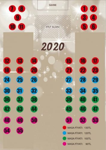 Asrı Saadet Ankara 2020 Yılbaşı Oturma Planı