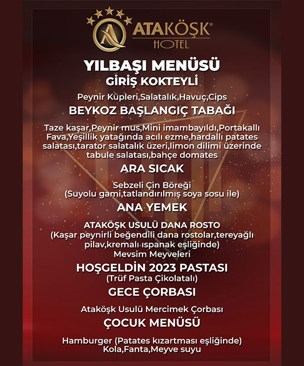 Ataköşk Hotel Yılbaşı Programı 2023