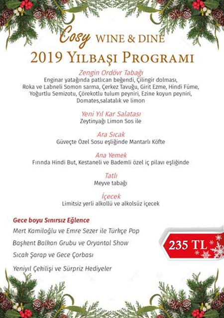 Cosy Ankara Yılbaşı Programı 2019