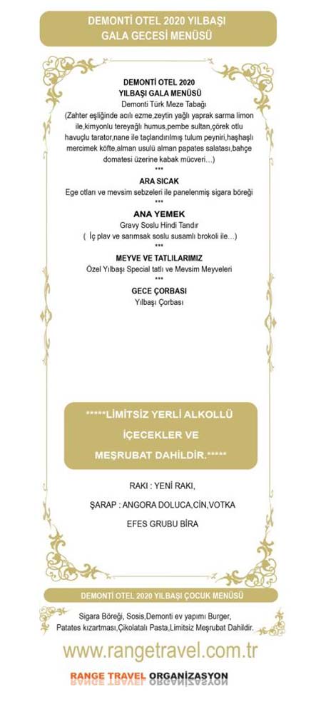 Demonti Hotel Ankara Yılbaşı 2020 Programı 