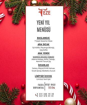 Eze Restaurant İncek Yılbaşı 2023