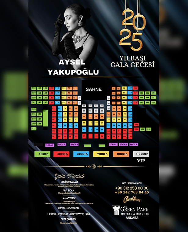 Green Park Ankara Yılbaşı Programı 2025 Salon Pendik