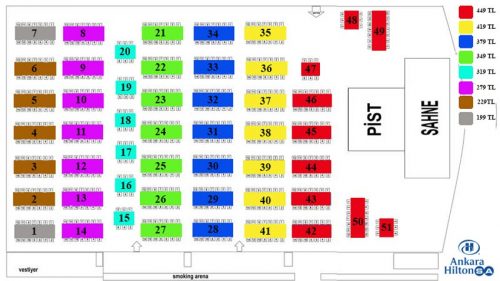 Hiltonsa Ankara Yılbaşı 2019 Masa Düzeni