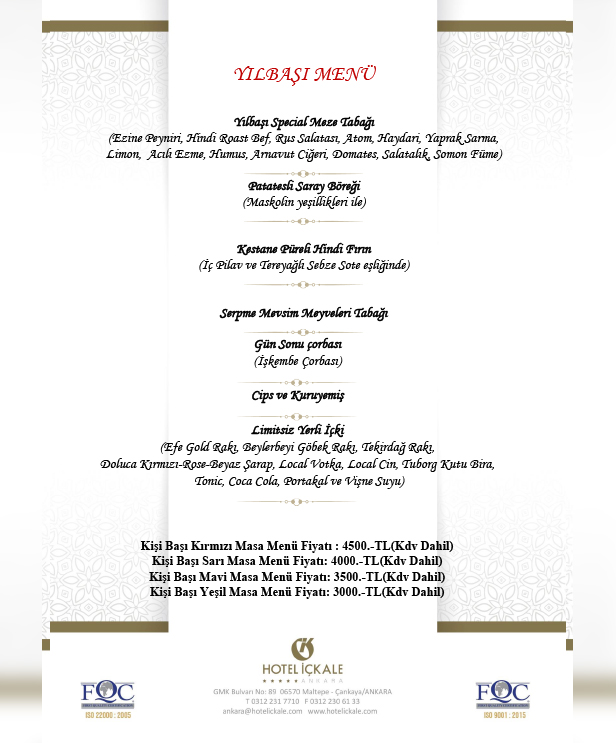 Hotel İçkale Yılbaşı Programı 2025