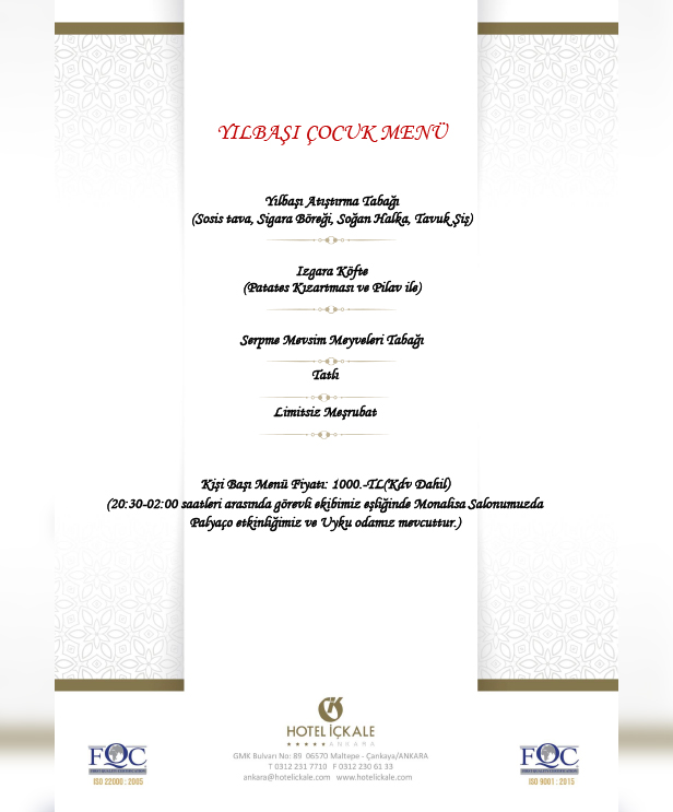 Hotel İçkale Yılbaşı Programı 2025