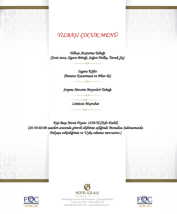 Hotel İçkale Yılbaşı Programı 2026