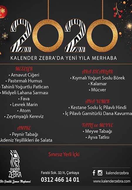 Kalender Zebra Ankara 2020 Yılbaşı 