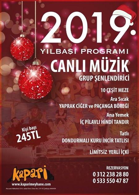 Kapari Meyhane Ankara Yılbaşı 2019