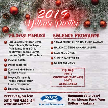 Köşk Restaurant Gölbaşı Yılbaşı 2019