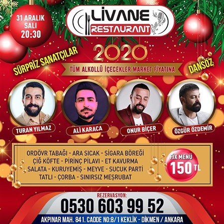 Livane Restaurant Ankara Yılbaşı 2020