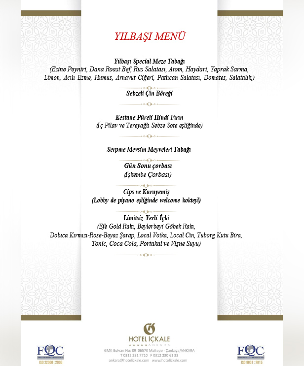 Hotel İçkale Yılbaşı Programı 2026