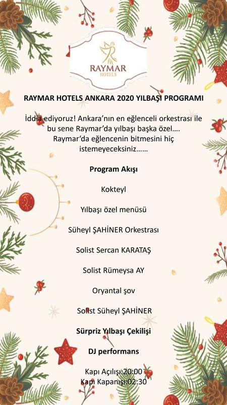 Raymar Hotel Ankara Yılbaşı Programı 2020