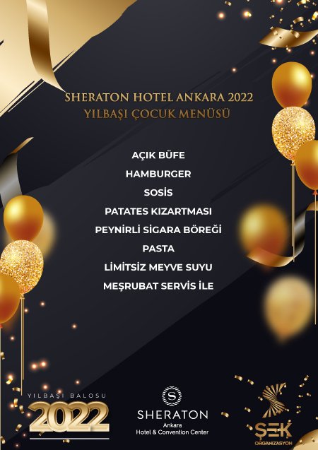 Sheraton Ankara Yılbaşı Çocuk Menüsü 2022