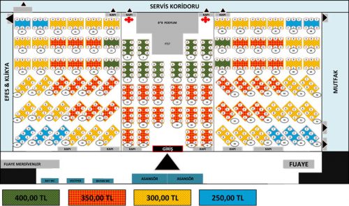 Swissotel Ankara Yılbaşı 2019 Masa Düzeni