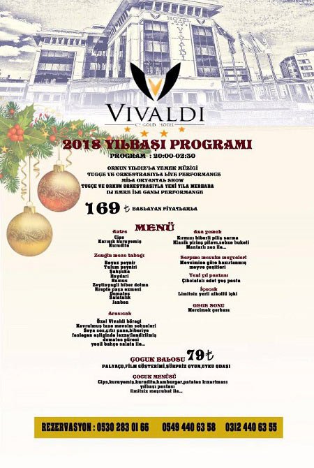 Vivaldi Hotel Ankara Yılbaşı 2018